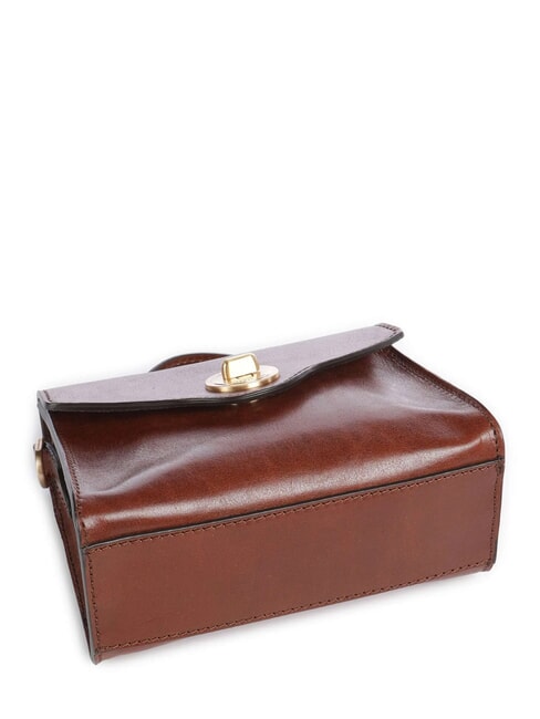 IRENE  Mini shoulder bag, in leather BROWN - Women&rsquo;s Bags