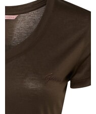 GUESS VN SS LIGHT BASIC Soft V-neck T-shirt espresso brown - T-shirt - 3