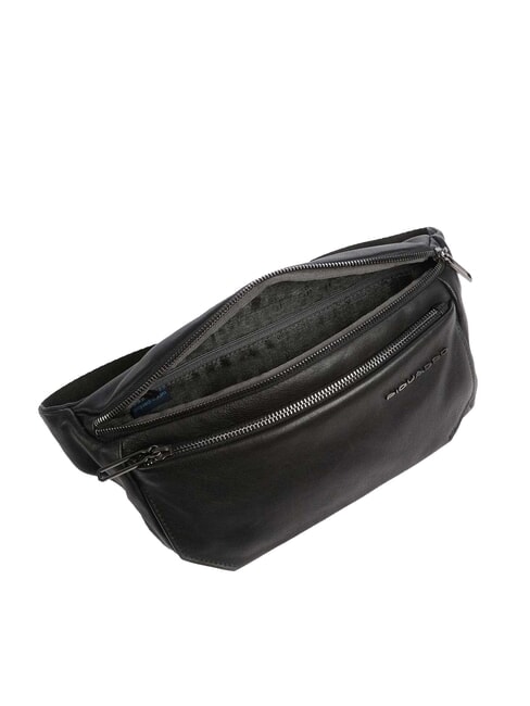 CAMPIONARIO - TALLIN Leather pouch with pocket Black - Hip pouches