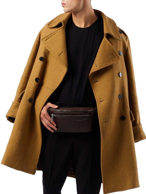 CAMPIONARIO - TALLIN Leather pouch with pocket Black - Hip pouches