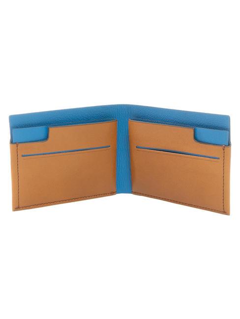 CAMPIONARIO - BAGMOTIC KIT Leather wallet + key ring with USB Leather / Blue - Men&rsquo;s Wallets