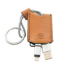 PIQUADRO CAMPIONARIO - BAGMOTIC KIT Leather wallet + key ring with USB Leather / Blue - Men&rsquo;s Wallets - 5