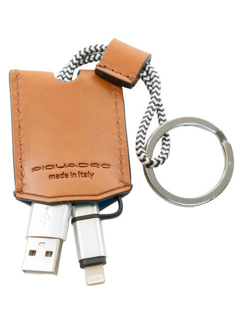 CAMPIONARIO - BAGMOTIC KIT Leather wallet + key ring with USB Leather / Blue - Men&rsquo;s Wallets