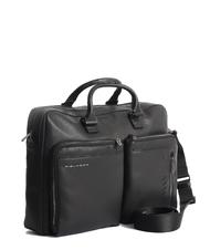 PIQUADRO CAMPIONARIO -  NABUCCO Leather briefcase for pc 15.6 " Black - Work Briefcases - 2