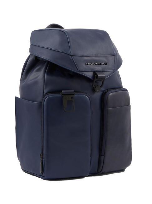 CAMPIONARIO - FINN  14" PC backpack, in leather blue - Laptop backpacks