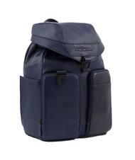 PIQUADRO CAMPIONARIO - FINN  14" PC backpack, in leather blue - Laptop backpacks - 2