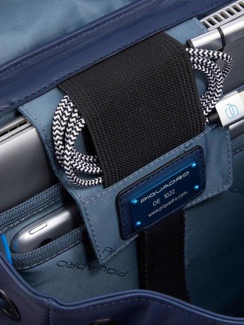 CAMPIONARIO - FINN  14" PC backpack, in leather blue - Laptop backpacks