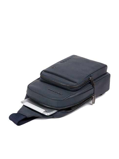 CAMPIONARIO -  NABUCCO Leather One-Shoulder Backpack blue - Laptop backpacks