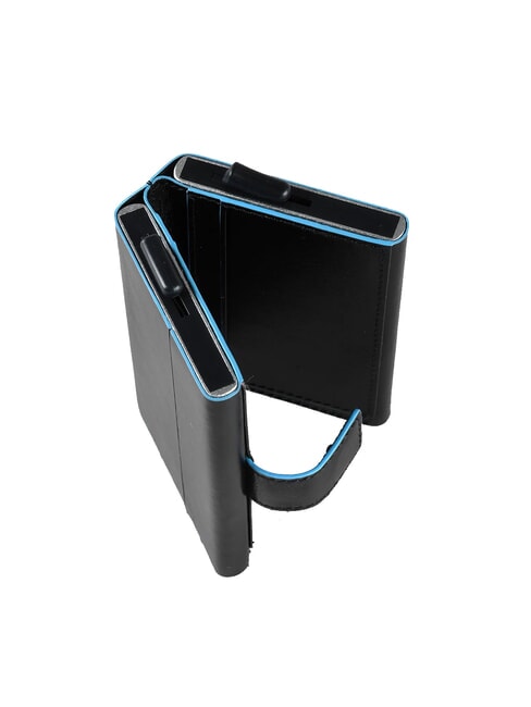 CAMPIONARIO - BLUE SQUARE Leather Card Holder Wallet Black - Men&rsquo;s Wallets