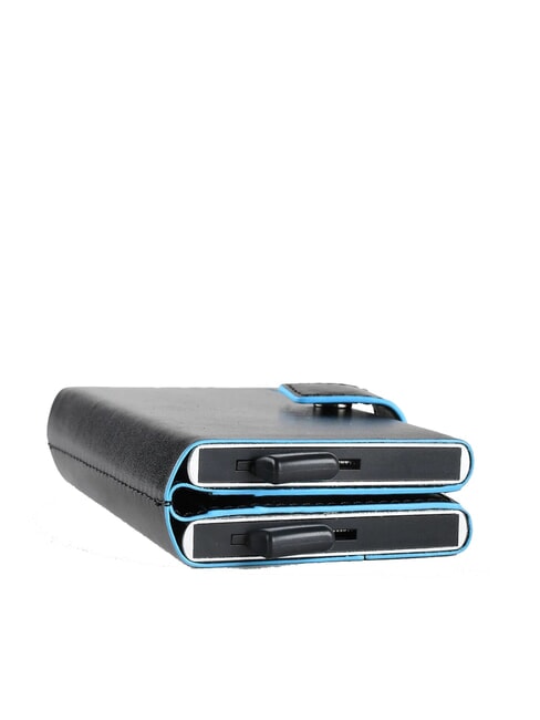 CAMPIONARIO - BLUE SQUARE Leather Card Holder Wallet Black - Men&rsquo;s Wallets