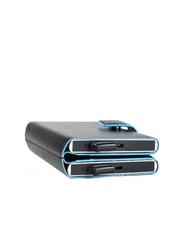 PIQUADRO CAMPIONARIO - BLUE SQUARE Leather Card Holder Wallet Black - Men&rsquo;s Wallets - 3