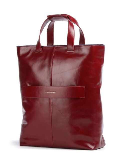 CAMPIONARIO - BLUE SQUARE Vertical leather briefcase, 14" laptop RED - Work Briefcases