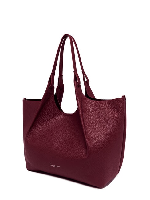 DUA Large leather shoulder bag wine berry-t.moro - Women’s Bags