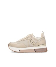 LIUJO MAXI WONDER 01 Leather and mesh sneakers bright rope - Women’s shoes - 2