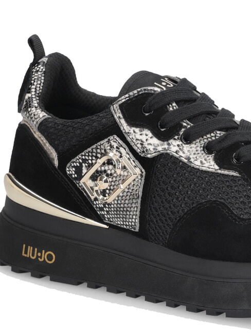 MAXI WONDER 01 Platform sneakers with python details black - Women’s shoes