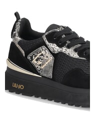 LIUJO MAXI WONDER 01 Platform sneakers with python details black - Women’s shoes - 6