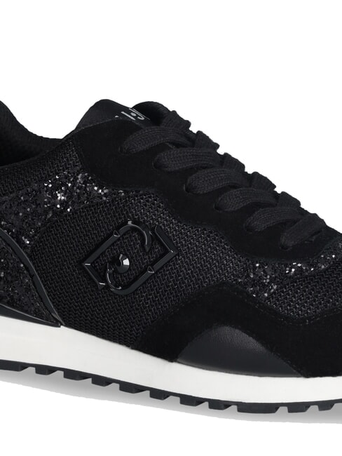 MAXI WONDER LOW 02 Glitter and mesh sneakers black - Women’s shoes