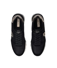 LIUJO AMAZING 25 Suede and mesh sneakers black/light gold - Women’s shoes - 4