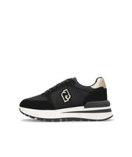 LIUJO AMAZING 25 Suede and mesh sneakers black/light gold - Women’s shoes - 2