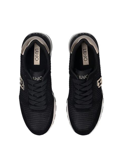 AMAZING 25 Suede and mesh sneakers black/light gold - Women&rsquo;s shoes