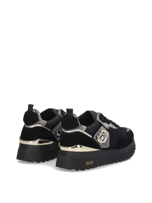 MAXI WONDER 01 Platform sneakers with python details black - Women’s shoes