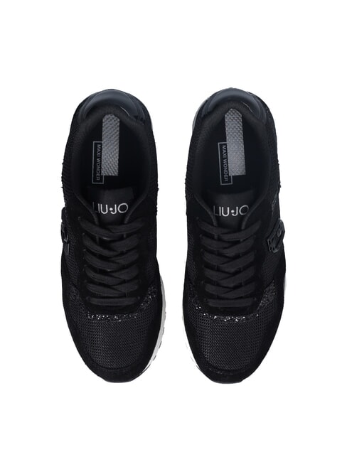 MAXI WONDER LOW 02 Glitter and mesh sneakers black - Women’s shoes
