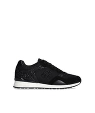 LIUJO MAXI WONDER LOW 02 Glitter and mesh sneakers black - Women’s shoes - 3