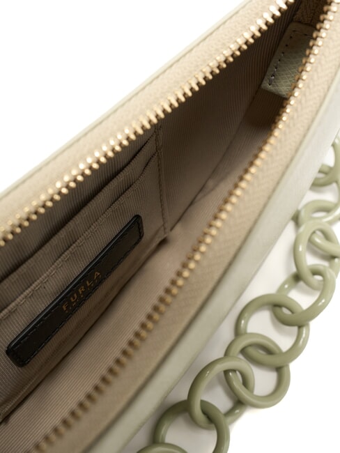 SFERA Ares leather bag with chain handle light sage - Women’s Bags