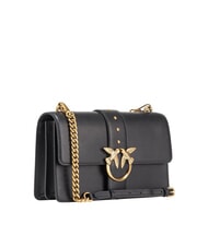 PINKO LOVE ONE CLASSIC Leather shoulder bag with flap black-antique gold - Women’s Bags - 2