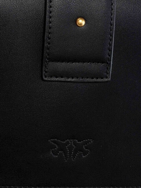 LOVE ONE CLASSIC Leather shoulder bag with flap black-antique gold - Women’s Bags