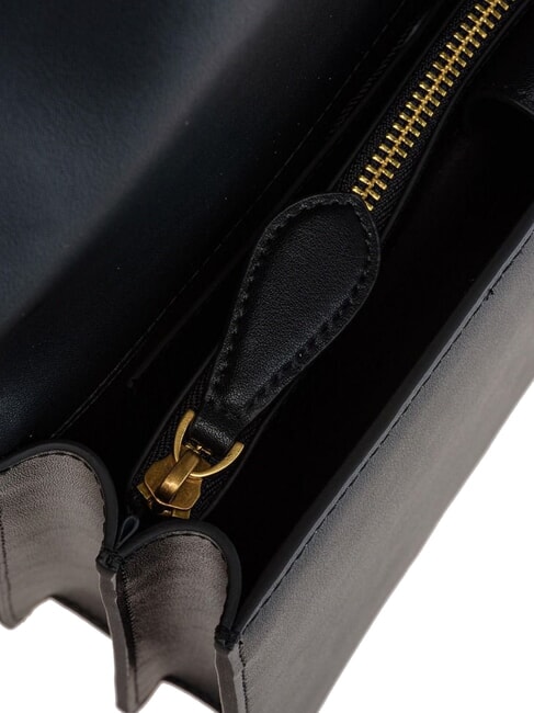 LOVE ONE CLASSIC Leather shoulder bag with flap black-antique gold - Women’s Bags