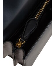 PINKO LOVE ONE CLASSIC Leather shoulder bag with flap black-antique gold - Women’s Bags - 6