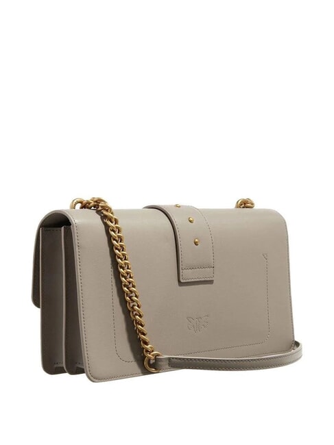 LOVE ONE CLASSIC Leather shoulder bag with flap walnut-antique gold - Women’s Bags