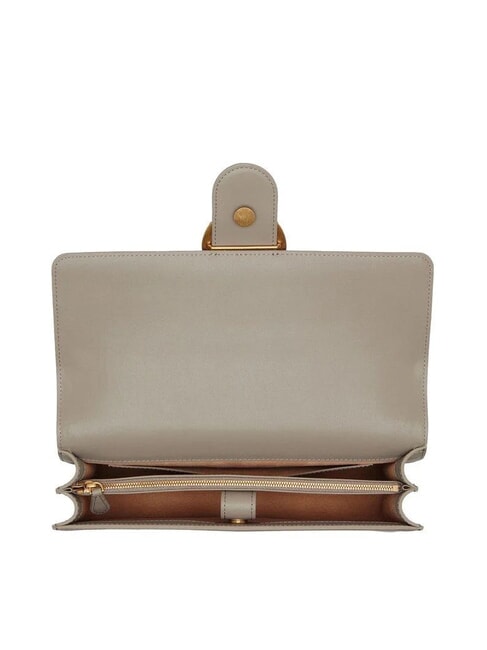 LOVE ONE CLASSIC Leather shoulder bag with flap walnut-antique gold - Women’s Bags