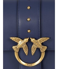 PINKO LOVE ONE CLASSIC Leather shoulder bag with flap indigo blue shadowy-antique goal - Women&rsquo;s Bags - 3