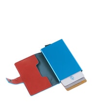 PIQUADRO BLUE SQUARE Leather and metal credit card holder leather4 - Men&rsquo;s Wallets - 2