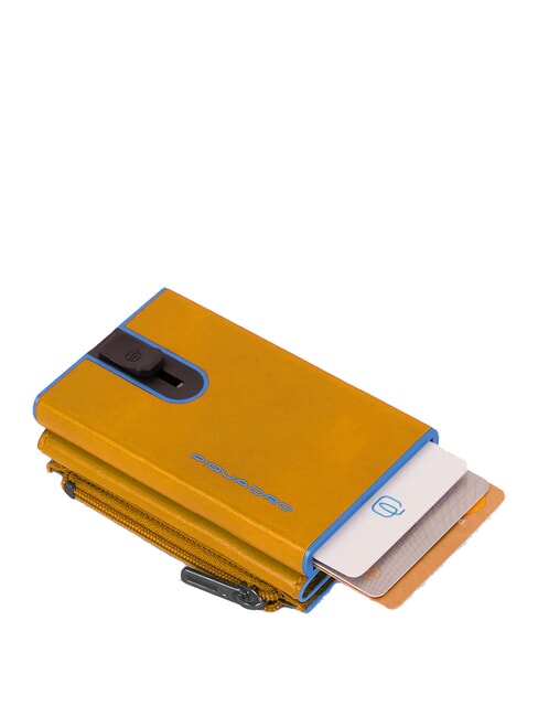 BLUE SQUARE Leather wallet with sliding system Yellow - Men’s Wallets
