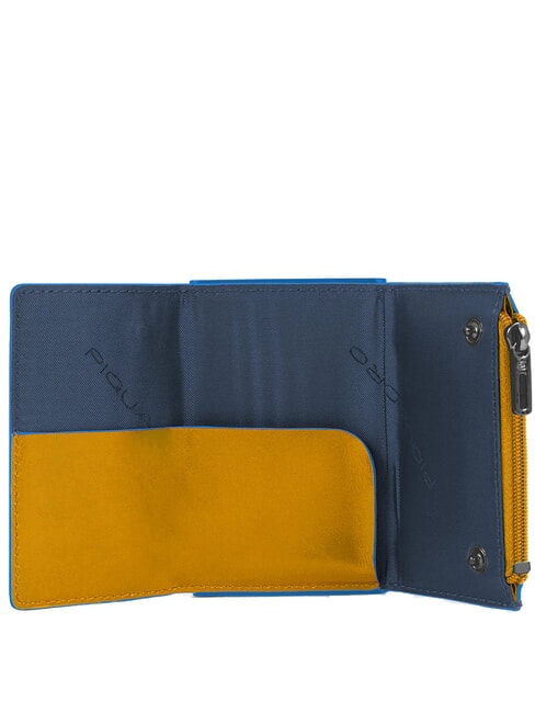 BLUE SQUARE Leather wallet with sliding system Yellow - Men’s Wallets