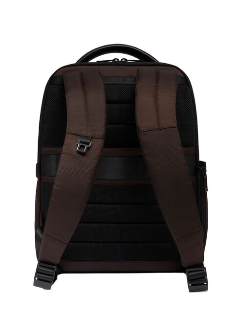 WOLLEM Leather and fabric backpack, 14" laptop holder MORO - Laptop backpacks