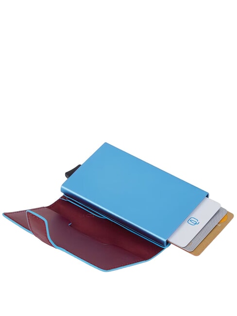 BLUE SQUARE Leather and metal credit card holder RED - Men&rsquo;s Wallets