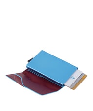 PIQUADRO BLUE SQUARE Leather and metal credit card holder RED - Men&rsquo;s Wallets - 2