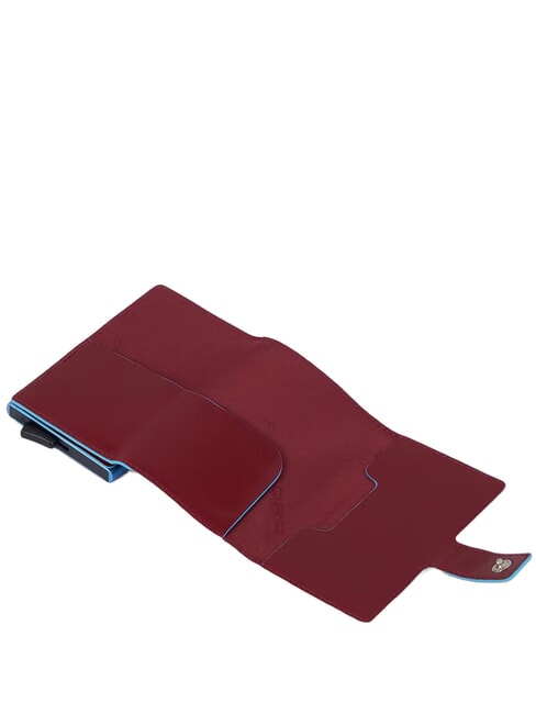 BLUE SQUARE Leather and metal credit card holder RED - Men&rsquo;s Wallets