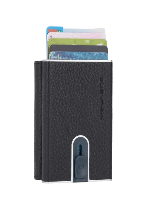 MODUS RESTYLING Leather card holder with slider Black - Men’s Wallets