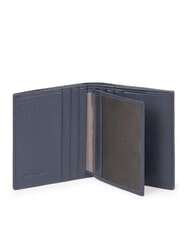 PIQUADRO P16 Leather and fabric card holder blue - Men’s Wallets - 3
