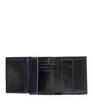 PIQUADRO BLUE SQUARE Vertical leather wallet Black - Men’s Wallets - 3