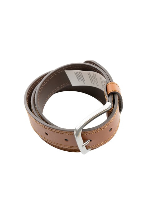 CASUAL Double stitched leather belt cognac - Belts