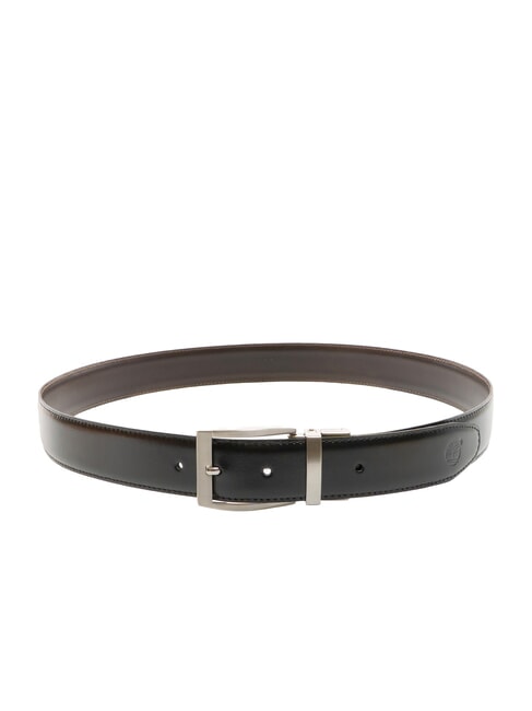CASUAL Double-sided leather belt smooth black/smooth dark brown - Belts