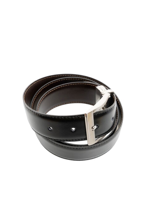 CASUAL Double-sided leather belt smooth black/smooth dark brown - Belts