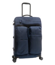 PIQUADRO X19 Medium trolley with pockets blue - Semi-rigid Trolley Cases - 6