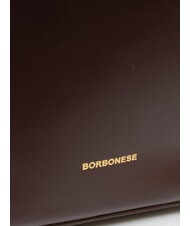 BORBONESE BRIDLE MEDIUM HOBO Leather shoulder bag chestnut/mushroom - Women’s Bags - 3